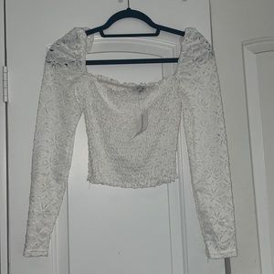 Blache Long sleeve lace crop top